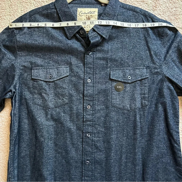 NWT Coastal Marled Navy Cotton Flannel Button Down Shirt Size XXL - Picture 6 of 10